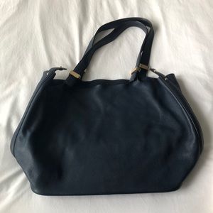 Navy blue leather bag